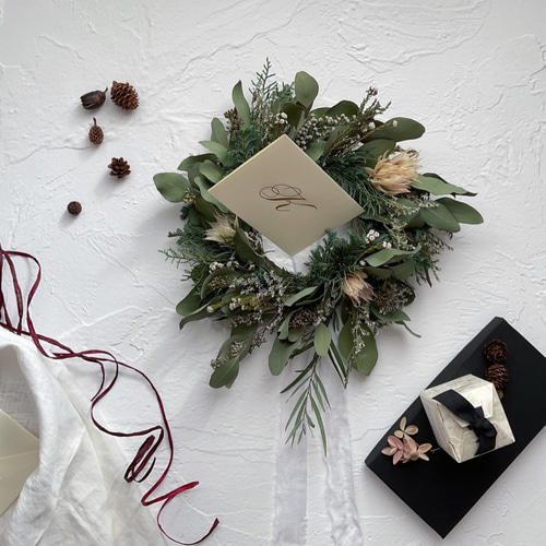 クリスマスリース❤︎セルリアとグリーンのリース クリスマスギフト