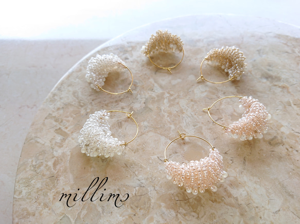 ◇11月末までの販売◇再販◇【 sea anemone 】ビーズ×マザーオブパール 2枚目の画像