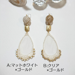 【送料無料】◇◆ antique ◆◇レース ウェディング 結婚式 二次会 パーティー ピアス イヤリング 2枚目の画像