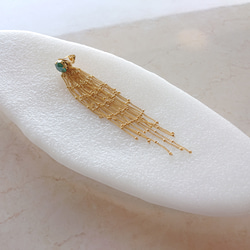 MORE SALE！【 long - jellyfish 】蝶ばねイヤリング スワロフスキー ゴールドチェーン 4枚目の画像