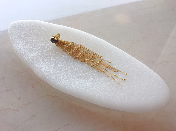 MORE SALE！【 long - jellyfish 】蝶ばねイヤリング スワロフスキー ゴールドチェーン 6枚目の画像