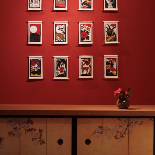 タペストリー 花札 クロスステッチ キット 【1月 松に鶴】 生地 T.Y