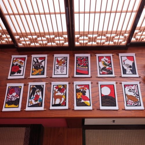 タペストリー 花札 クロスステッチ キット 【1月 松に鶴】 生地 T.Y