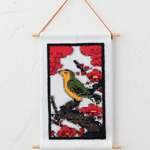 タペストリー 花札クロスステッチキット 【2月 梅にうぐいす】 キット