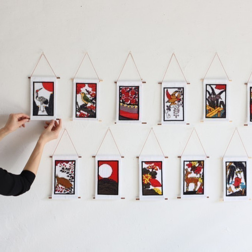 タペストリー 花札クロスステッチキット 【10月 紅葉に鹿】 キット T.Y