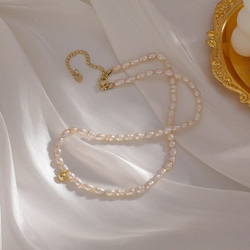 ゴールドアクセサリー 鏡餅 パールアクセサリー 淡水 パール ネックレス  結婚式 ネックレス チョーカー ネックレス 3枚目の画像