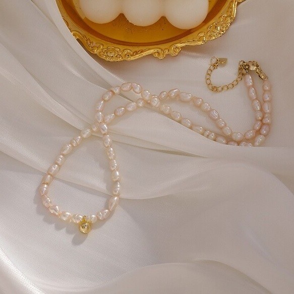 ゴールドアクセサリー 鏡餅 パールアクセサリー 淡水 パール ネックレス  結婚式 ネックレス チョーカー ネックレス 6枚目の画像