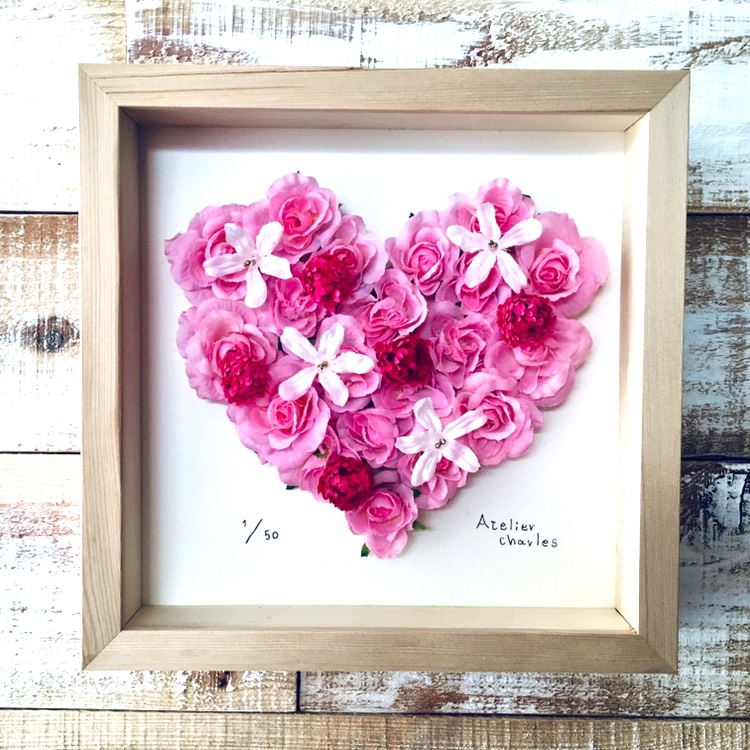 アンティーク アートフラワーフレーム ハートver. ハンドメイド アンティーク アートフラワーフレーム ハートver. ハンドメイド
