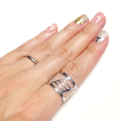 受注製作】リング／シルバー 交差点デザイン ※7-20号 指輪