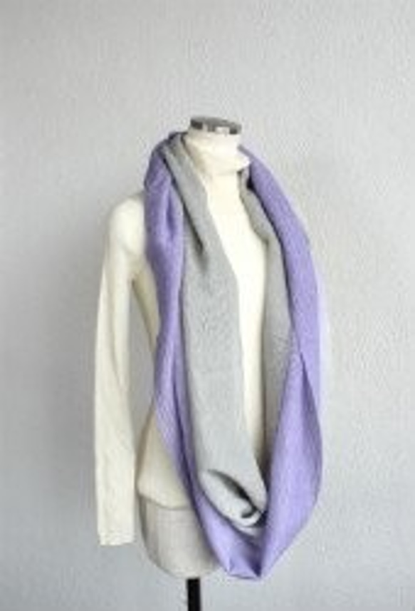 【再販】purple×grey コットンウール 5枚目の画像