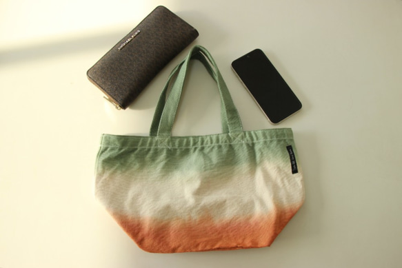 【新品☆限定色】Mini tote bag Green x Red 第6張的照片