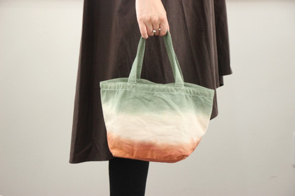 【新品☆限定色】Mini tote bag Green x Red 第8張的照片