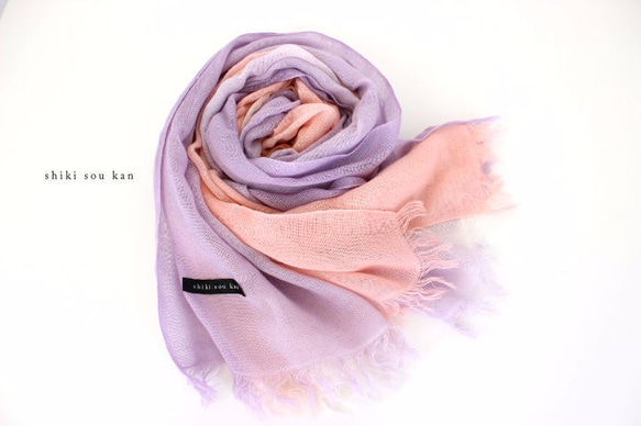 【resale】"tokeiro" smooth scarf made by silk cotton　T16175 第1張的照片