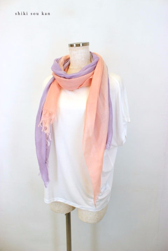 【resale】"tokeiro" smooth scarf made by silk cotton　T16175 第2張的照片