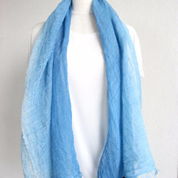 Ⅱ.5色的清涼Blue☆手染絲巾　T16178 第2張的照片