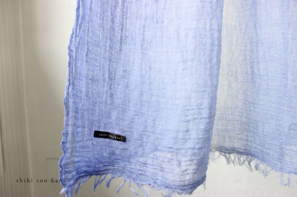 Ⅴ.5色的清涼Blue☆手染絲巾　T16181 第4張的照片