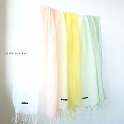 cotton linen Hand-dyed stole ★ mimosa yellow T17303 第5張的照片