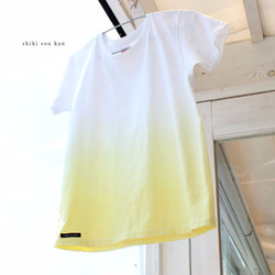 cotton100％ Hand dyed T-shirt★summer yellow T17306 第1張的照片