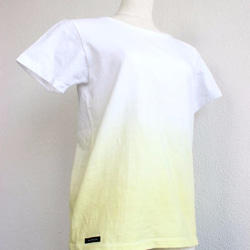 【再販】手染めTシャツ コットン100％　サマーイエロー Ｔ17306 2枚目の画像