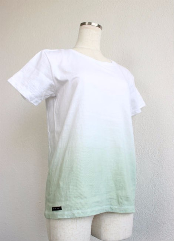 cotton100％ Hand dyed T-shirt★summer green T17307 第2張的照片