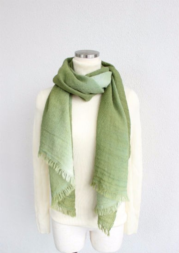 dying wool★winter stole red T17318 第3張的照片