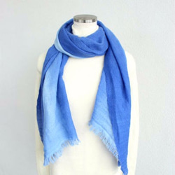 dying wool★winter stole blue T17320 第2張的照片