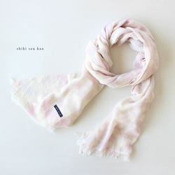 silk cotton stole of spring★pink×purple T18325 第1張的照片