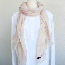 silk cotton stole of spring★pink×purple T18325 第3張的照片