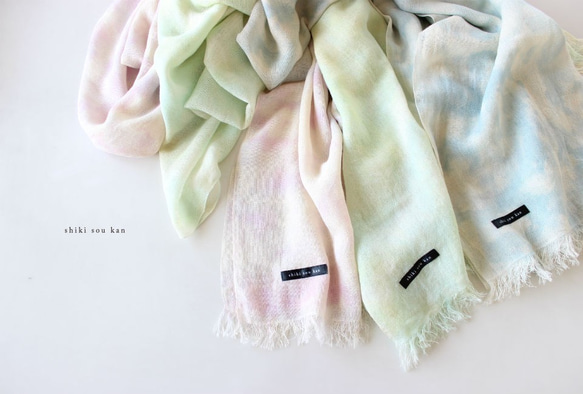 silk cotton stole of spring★pink×purple T18325 第6張的照片