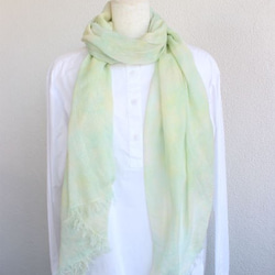 silk cotton stole of spring★mint×lemon T18326 第3張的照片