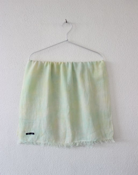 silk cotton stole of spring★mint×lemon T18326 第4張的照片