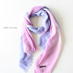 spring☆purple×lavender☆Handmade cotton stole Ｔ18330 第1張的照片