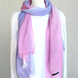 spring☆purple×lavender☆Handmade cotton stole Ｔ18330 第2張的照片