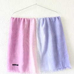 spring☆purple×lavender☆Handmade cotton stole Ｔ18330 第3張的照片