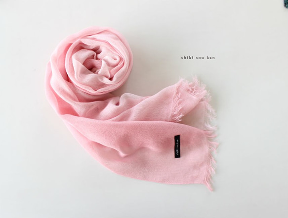 cotton ＆ silk ＆ pink★hand-dyed stole T19355 第3張的照片