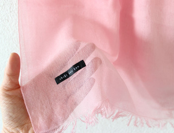 cotton ＆ silk ＆ pink★hand-dyed stole T19355 第6張的照片