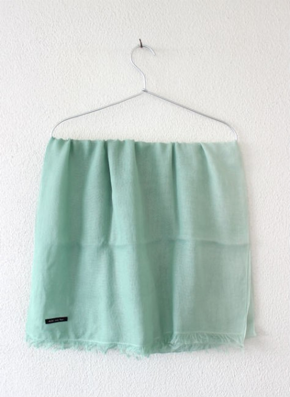 cotton ＆ silk ＆ green★hand-dyed stole T19356 第5張的照片