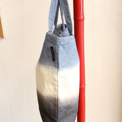 Handmade totebag Msize ★blue grey×black T18344 第2張的照片