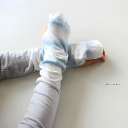 Handmade deying arm cover 【wind bell navy×grey】T19360 第1張的照片