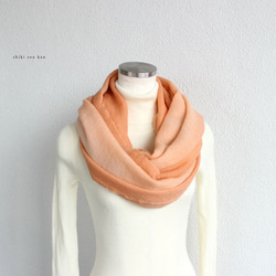 dying wool100％★winter snood apricot orange T17321 第1張的照片