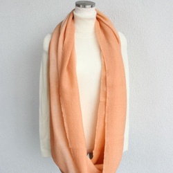 dying wool100％★winter snood apricot orange T17321 第2張的照片