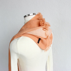 dying wool100％★winter snood apricot orange T17321 第3張的照片