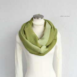 dying wool100％★winter stole mos green T19372 第1張的照片