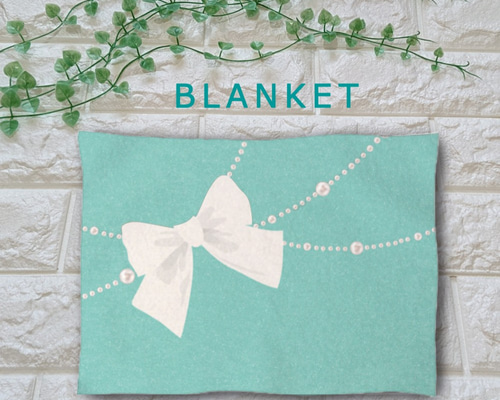 花柄リボンデザインブランケット 花柄リボンデザインブランケット