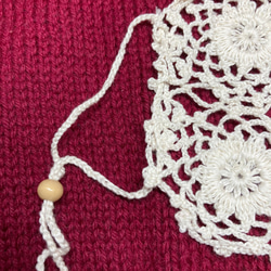 再販、そして改良しました！✿お花のモチーフ手編みマスクカバー　コットン１００%　繊細レース編み　 4枚目の画像