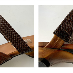 プレゼント 革 編みこみ キャップ サンダル 女性 ローヒール春の福袋  母の日  春 ワンピースに合う靴 8枚目の画像