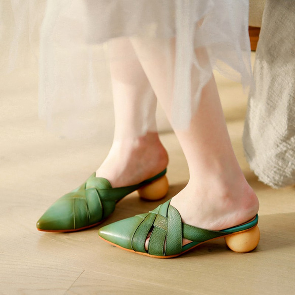 革 レトロ 織り 女 サンダル 厚いヒール スリッパ 人気 靴 夏   春 ワンピースに合う靴 夏の福袋 2枚目の画像