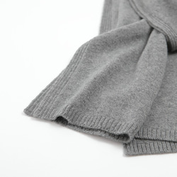 【OUTLET】ウォッシャブル 100%カシミヤ ロングマフラー TOYOBOSHI PIARA Medium Grey 8枚目の画像