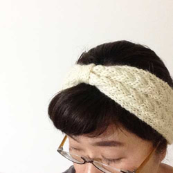 編み模様のヘアターバン 2枚目の画像