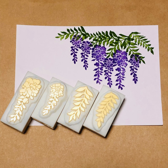 藤の花 消しゴムはんこ はんこ・スタンプ くまちゃんハンコ 通販